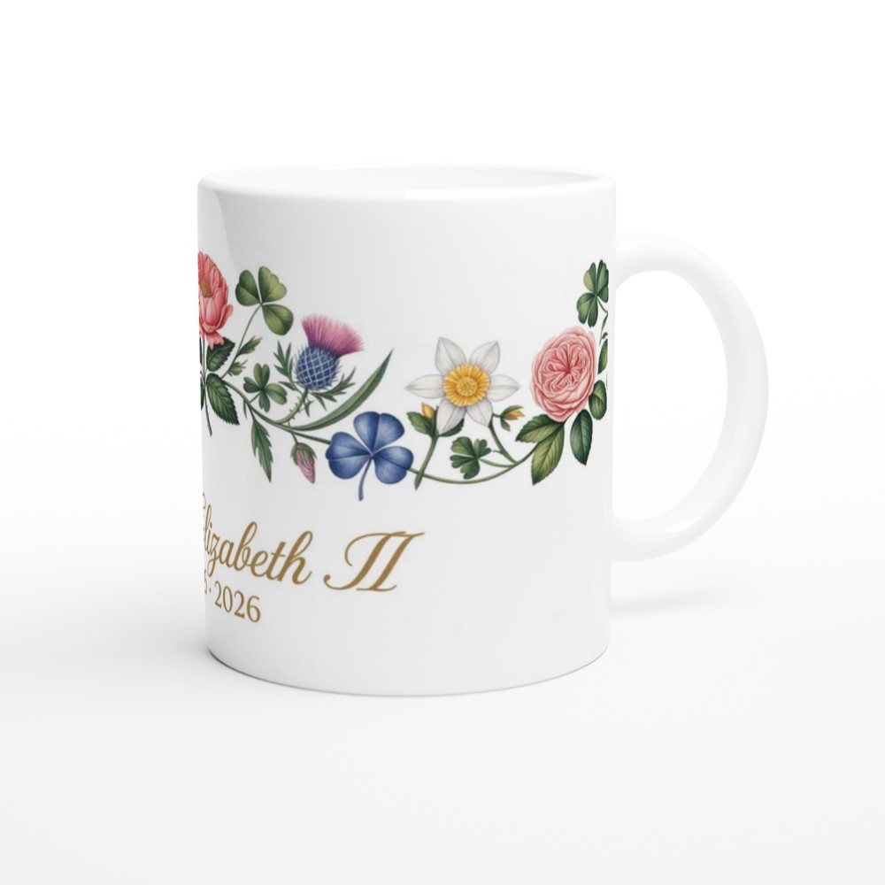 Queen Elizabeth II Floral Memorial Mug 1926-2026 — view 12