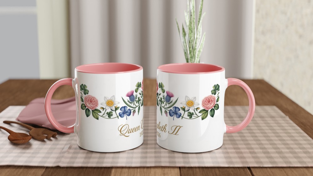 Queen Elizabeth II Floral Memorial Mug 1926-2026 — view 6