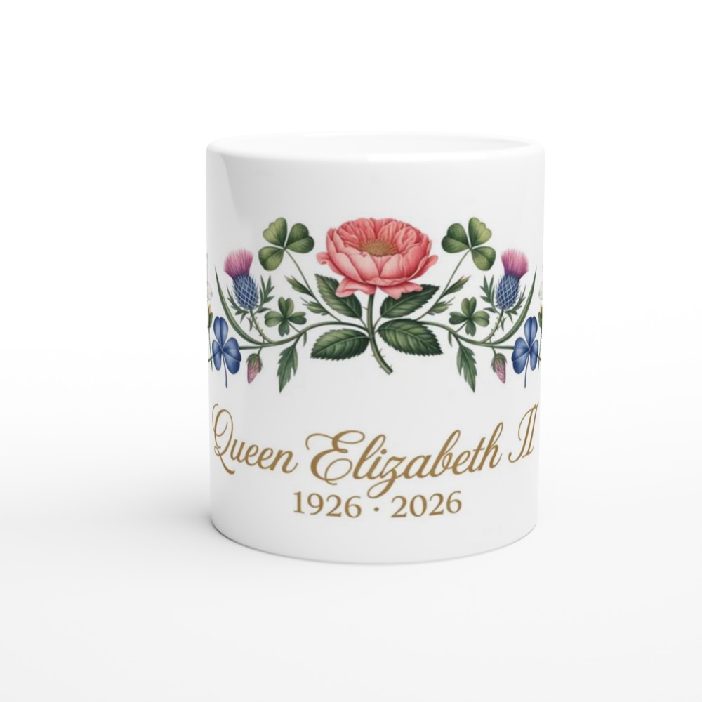 Queen Elizabeth II Floral Memorial Mug 1926-2026 — view 11