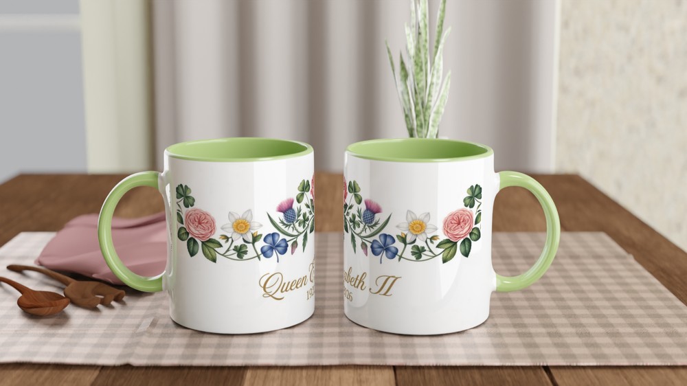 Queen Elizabeth II Floral Memorial Mug 1926-2026 — view 5