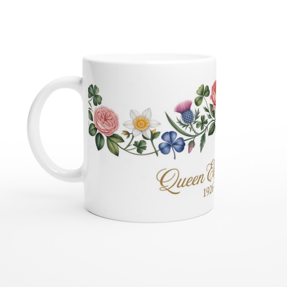 Queen Elizabeth II Floral Memorial Mug 1926-2026 — view 10