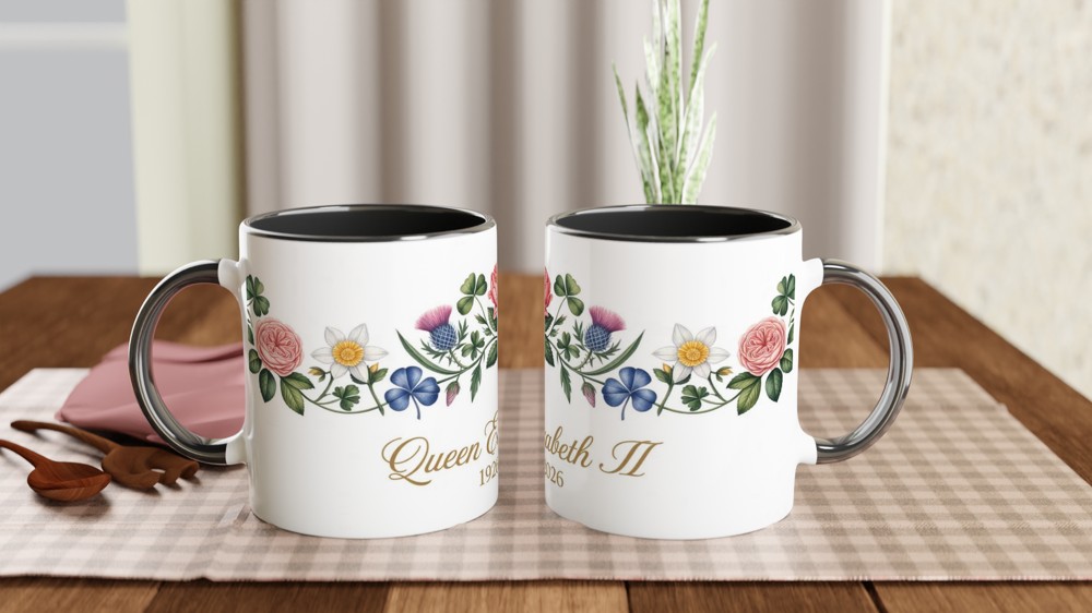 Queen Elizabeth II Floral Memorial Mug 1926-2026 — view 9