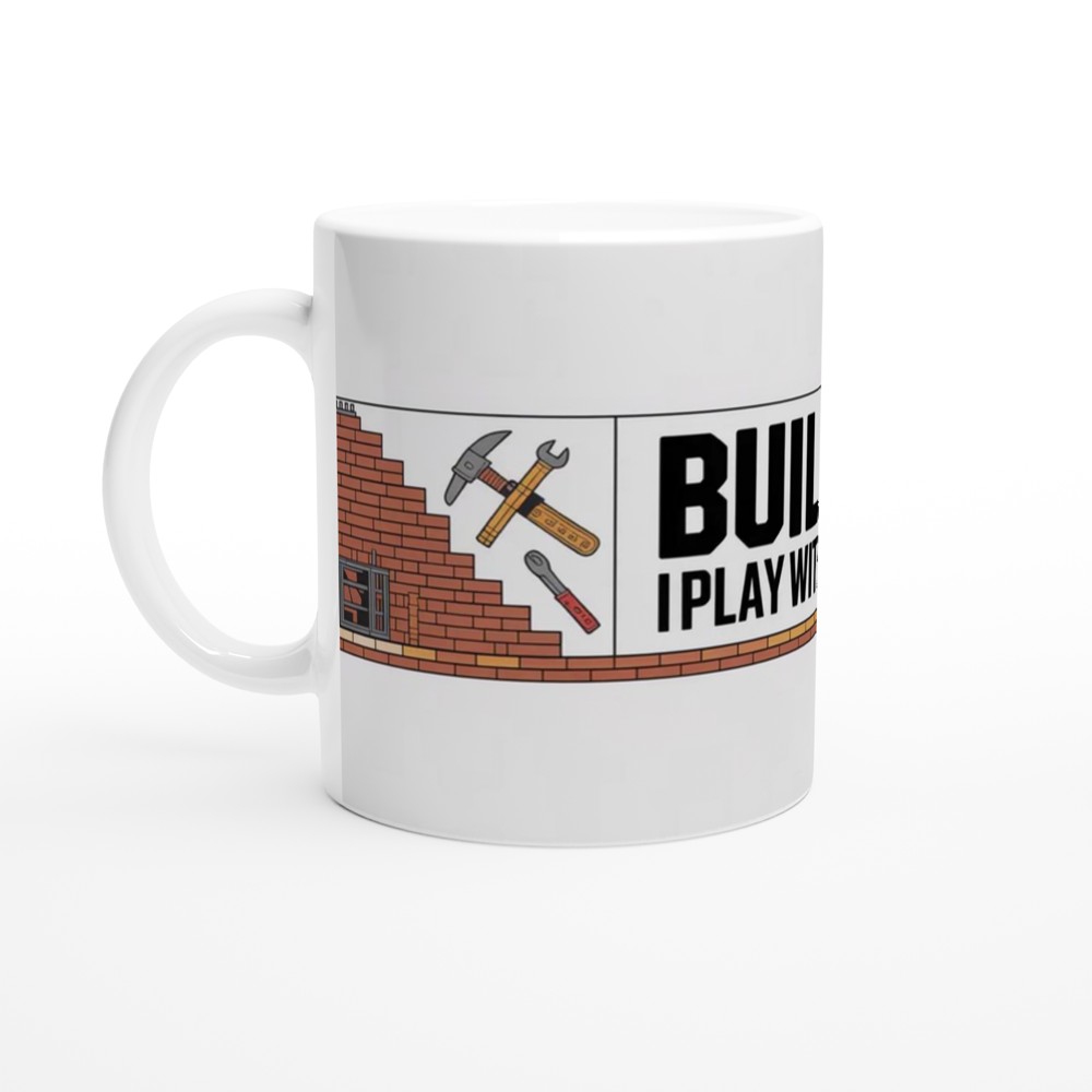 Builder I Play With Bricks Funny Construction Mug — view 10