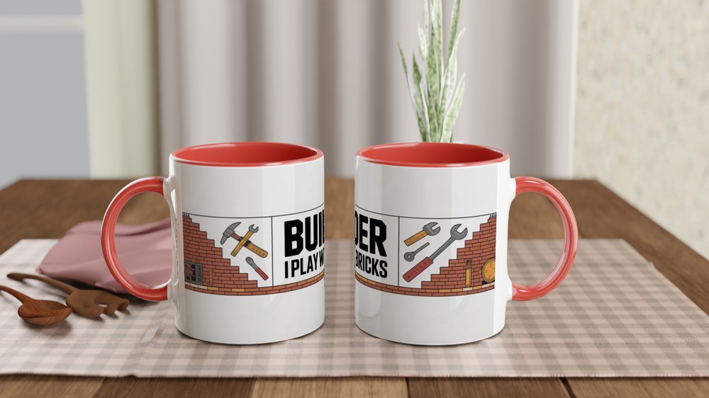 Builder I Play With Bricks Funny Construction Mug — view 7