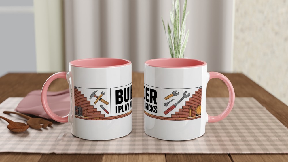 Builder I Play With Bricks Funny Construction Mug — view 6