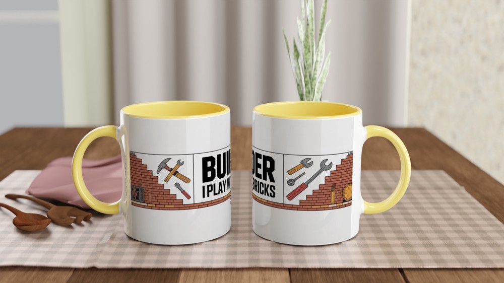 Builder I Play With Bricks Funny Construction Mug — view 8
