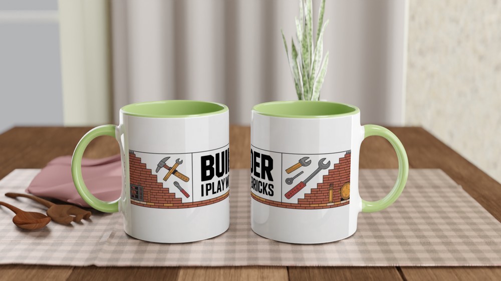 Builder I Play With Bricks Funny Construction Mug — view 5