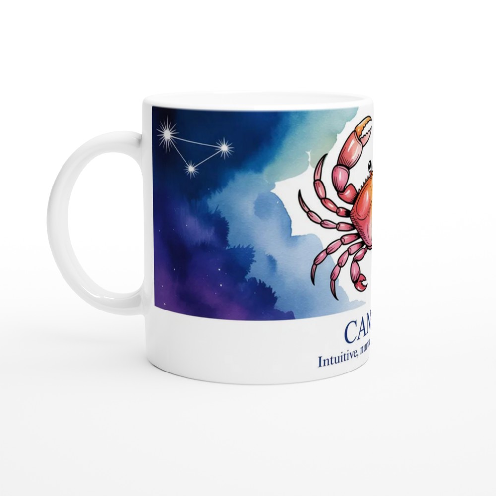Cancer Zodiac Mug | Watercolour Crab Constellation | Astrology Birthday Gift | Star Sign Present for Her and Him — view 10