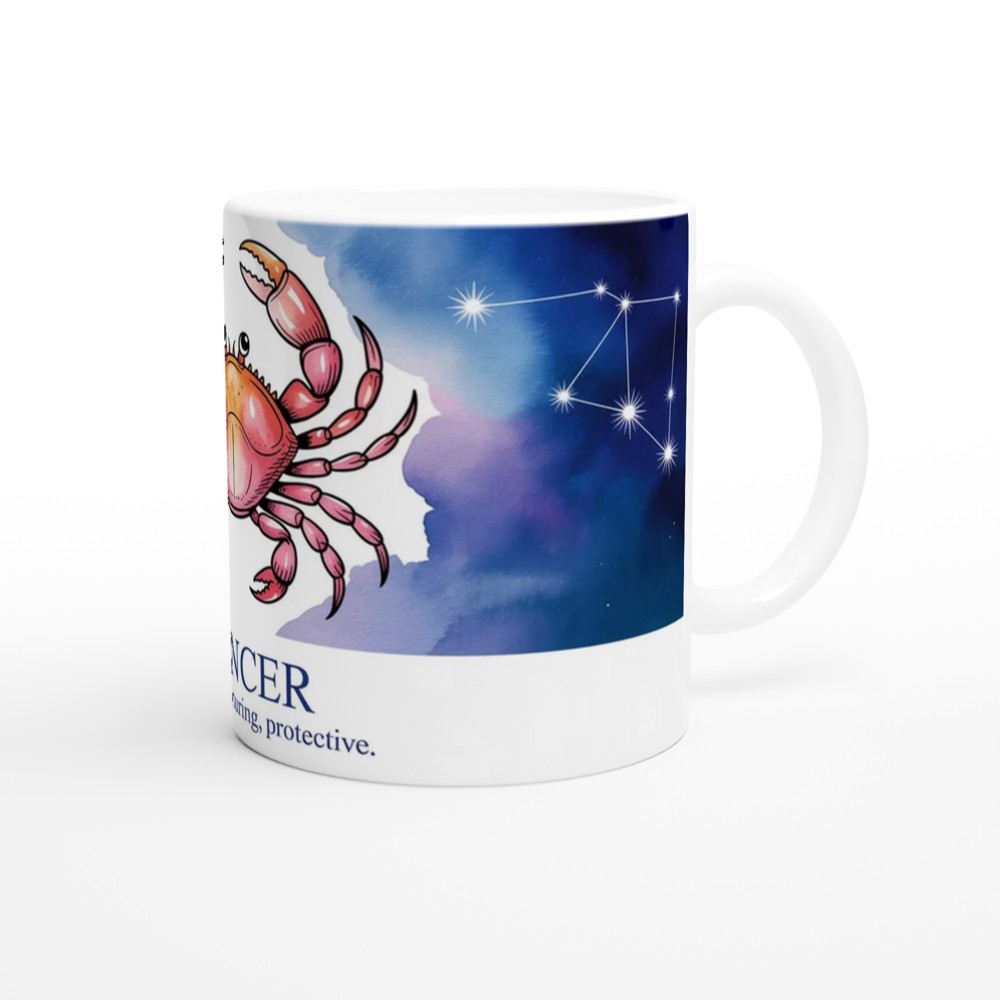 Cancer Zodiac Mug | Watercolour Crab Constellation | Astrology Birthday Gift | Star Sign Present for Her and Him — view 12