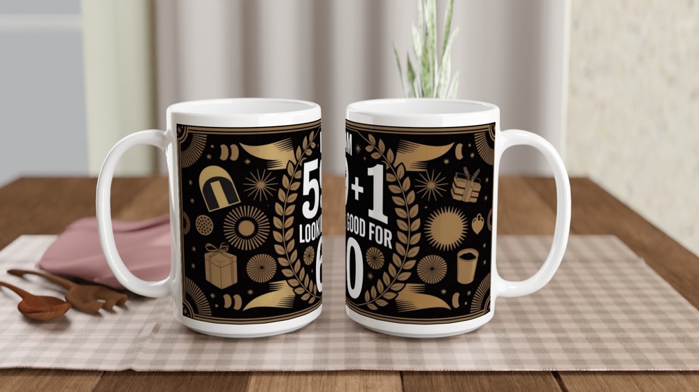 I Am 59+1 Looking Good For 60 - Funny 60th Birthday Mug — view 2