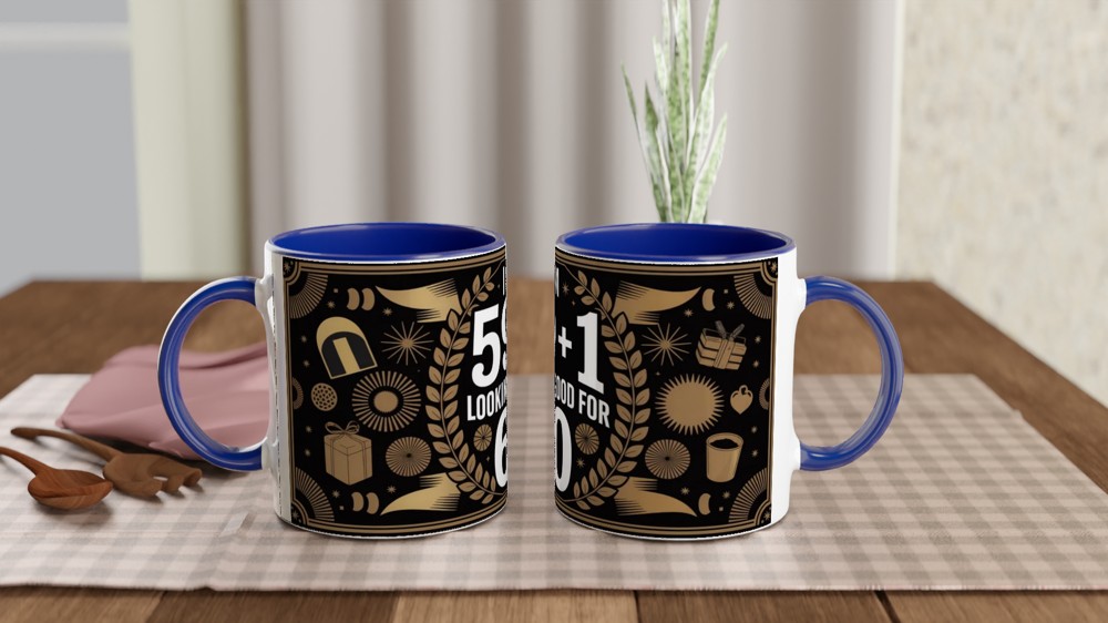 I Am 59+1 Looking Good For 60 - Funny 60th Birthday Mug — view 4