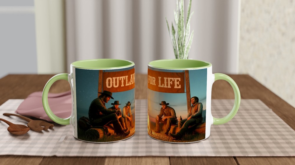 Red Dead Redemption 2 Mug | Outlaws For Life Quote | Gamer Gift for Him | Western Gaming Coffee Mug — view 5