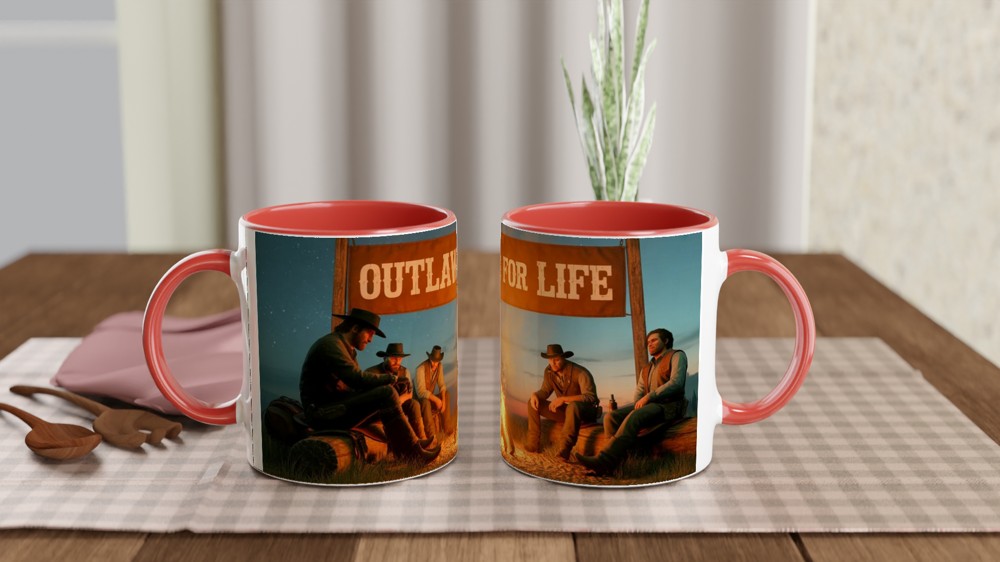 Red Dead Redemption 2 Mug | Outlaws For Life Quote | Gamer Gift for Him | Western Gaming Coffee Mug — view 7