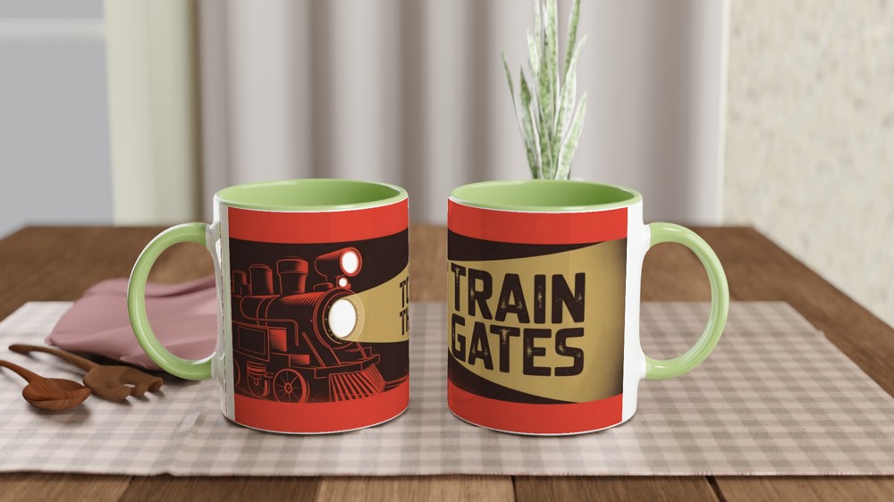 To The Train Gates - Vintage Steam Locomotive Mug — view 5