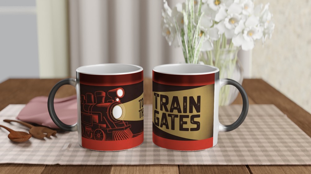 To The Train Gates - Vintage Steam Locomotive Mug — view 3