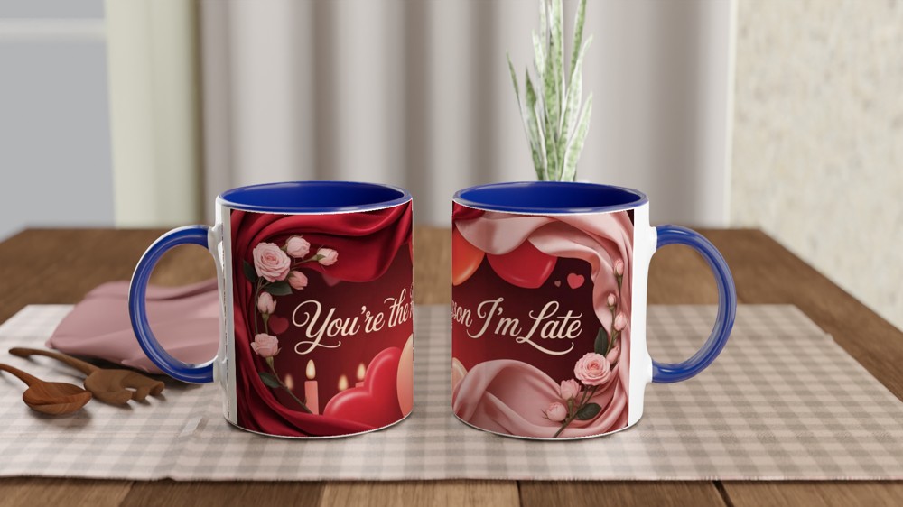 Valentines Mug | You're The Reason I'm Late | Funny Anniversary Gift for Boyfriend Girlfriend | Rude Romantic Present — view 4