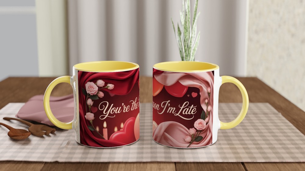 Valentines Mug | You're The Reason I'm Late | Funny Anniversary Gift for Boyfriend Girlfriend | Rude Romantic Present — view 8