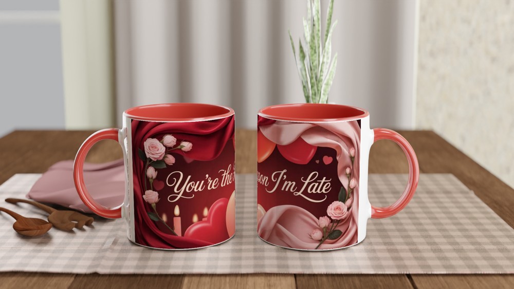 Valentines Mug | You're The Reason I'm Late | Funny Anniversary Gift for Boyfriend Girlfriend | Rude Romantic Present — view 7