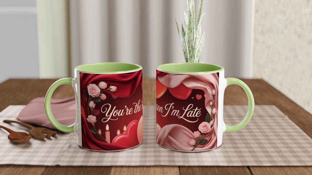 Valentines Mug | You're The Reason I'm Late | Funny Anniversary Gift for Boyfriend Girlfriend | Rude Romantic Present — view 5