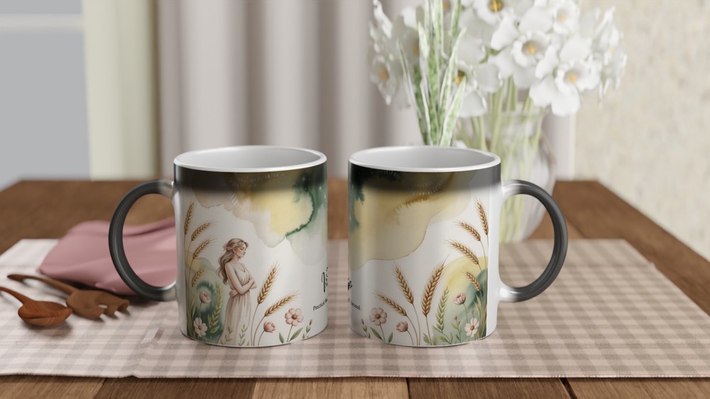 Virgo Zodiac Mug | Astrology Birthday Gift for Her | Watercolor Constellation Coffee Cup | Best Friend Star Sign Present — view 3
