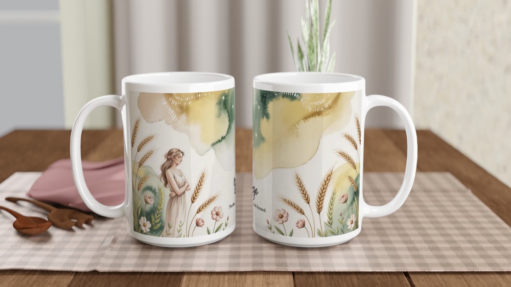 Virgo Zodiac Mug | Astrology Birthday Gift for Her | Watercolor Constellation Coffee Cup | Best Friend Star Sign Present — view 2