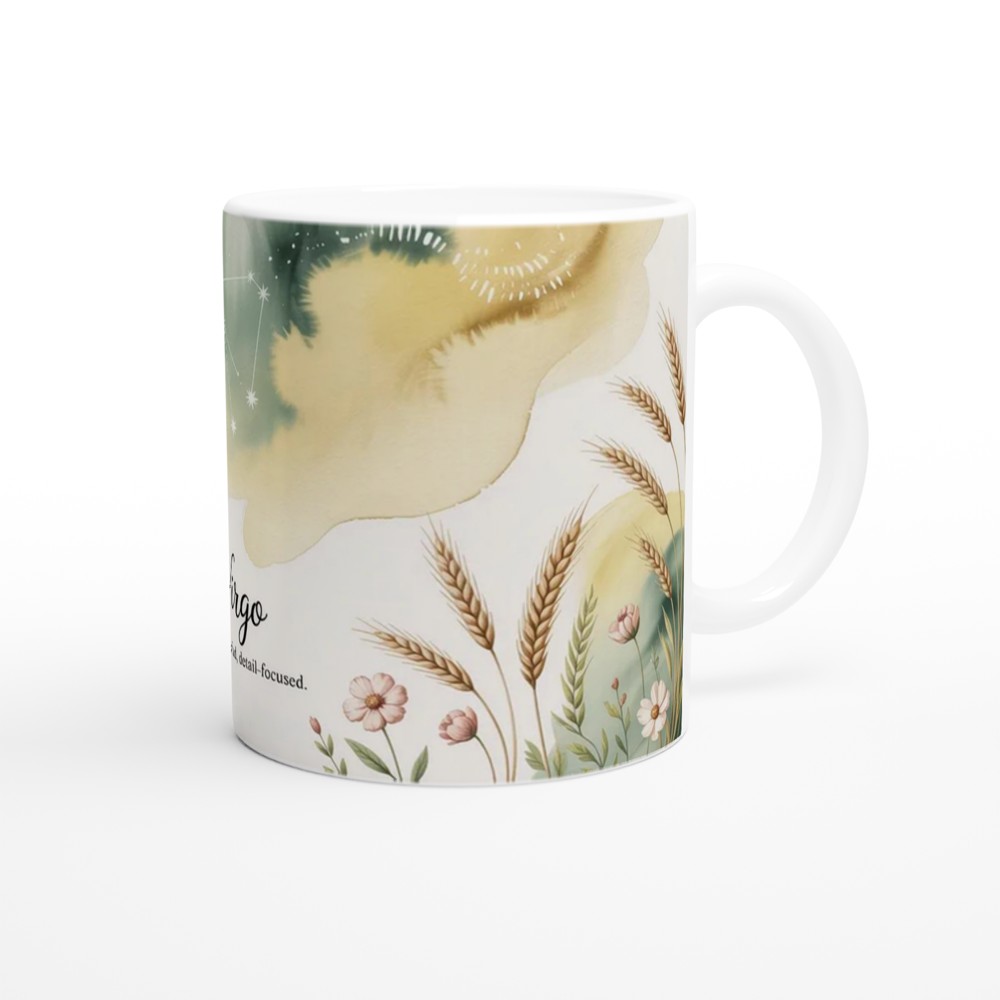 Virgo Zodiac Mug | Astrology Birthday Gift for Her | Watercolor Constellation Coffee Cup | Best Friend Star Sign Present — view 12