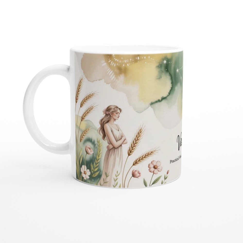 Virgo Zodiac Mug | Astrology Birthday Gift for Her | Watercolor Constellation Coffee Cup | Best Friend Star Sign Present — view 10