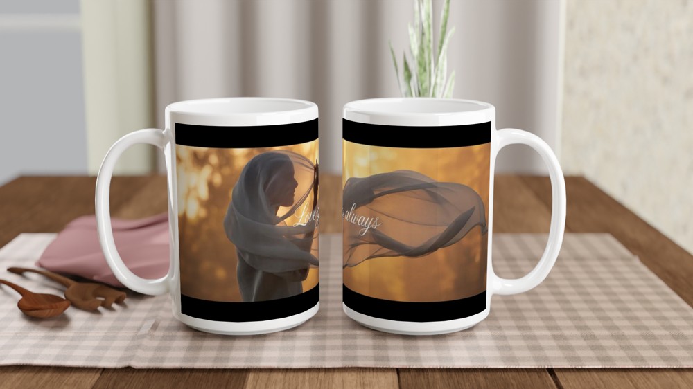 Love You Always Mug | Romantic Valentine's Day Gift | Anniversary Present for Her and Him | Elegant Heart Mug — view 2