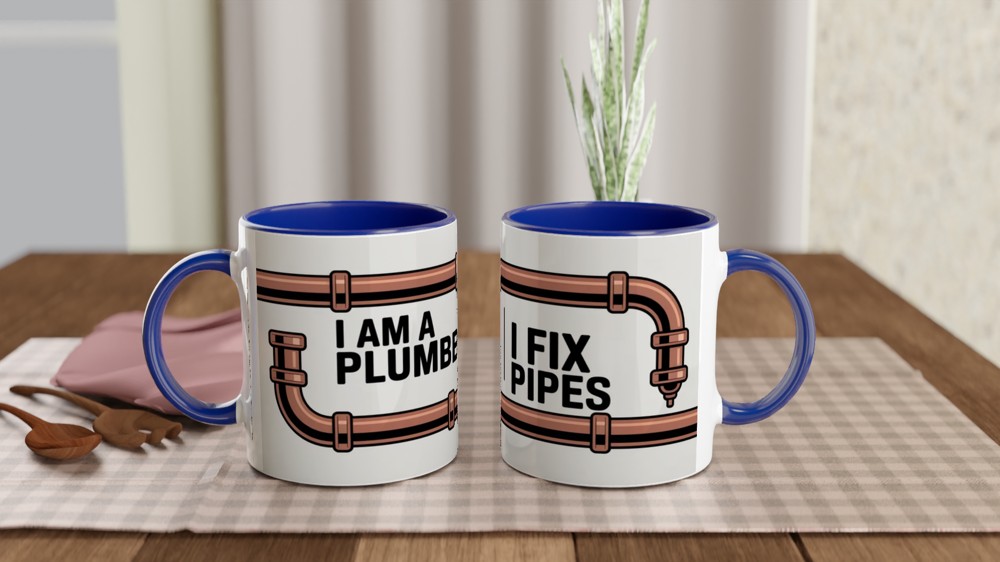 I Am A Plumber I Fix Pipes - Copper Pipes Design Mug — view 4