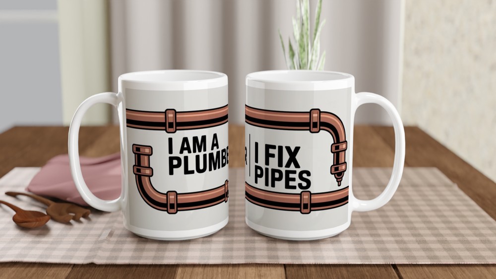 I Am A Plumber I Fix Pipes - Copper Pipes Design Mug — view 2