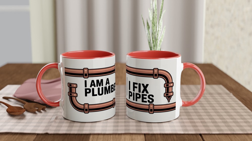I Am A Plumber I Fix Pipes - Copper Pipes Design Mug — view 7