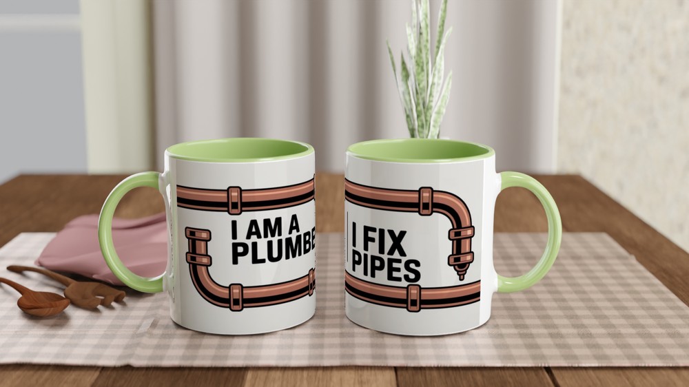 I Am A Plumber I Fix Pipes - Copper Pipes Design Mug — view 5