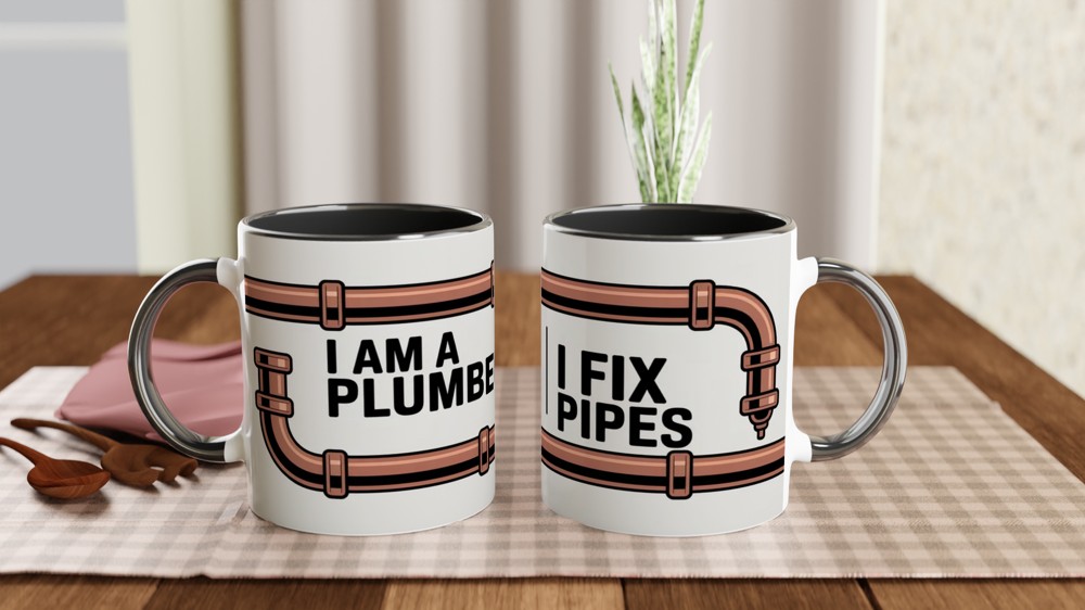 I Am A Plumber I Fix Pipes - Copper Pipes Design Mug — view 9