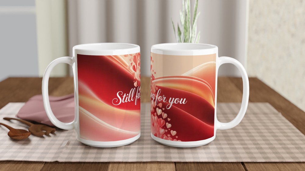Valentines Mug | Still Falling For You Romantic Gift | Anniversary Mug for Husband or Wife | Cute Couple Present — view 2