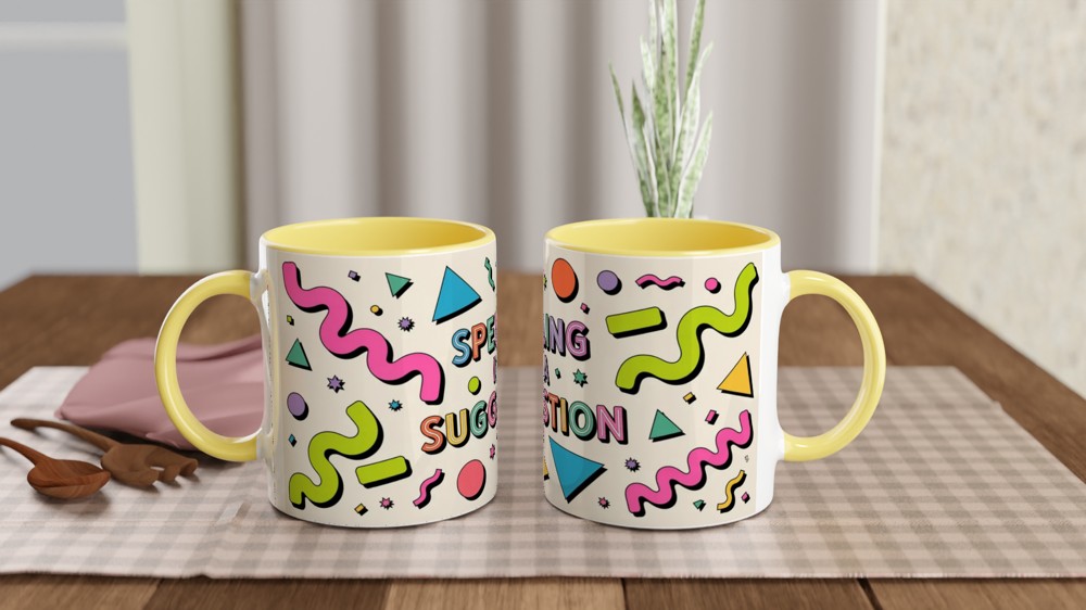 Spelling Is A Suggestion - Retro 90s Style Funny Mug — view 8