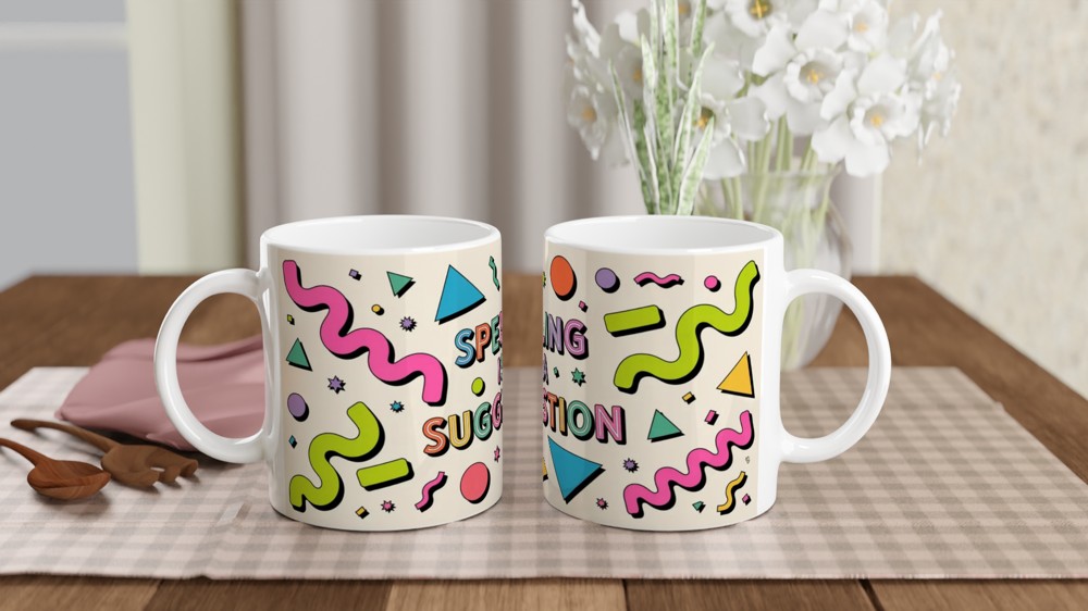 Spelling Is A Suggestion - Retro 90s Style Funny Mug
