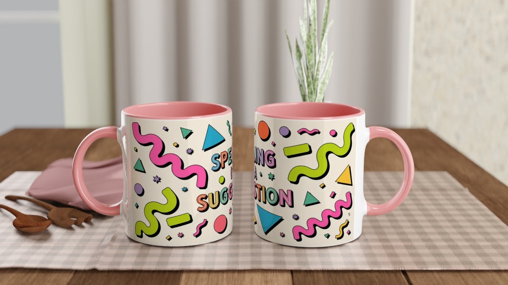 Spelling Is A Suggestion - Retro 90s Style Funny Mug — view 6