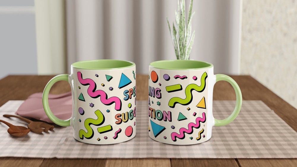 Spelling Is A Suggestion - Retro 90s Style Funny Mug — view 5