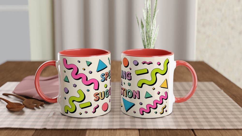 Spelling Is A Suggestion - Retro 90s Style Funny Mug — view 7