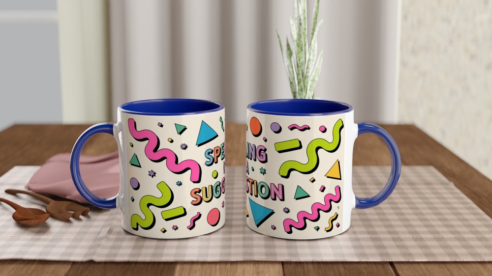 Spelling Is A Suggestion - Retro 90s Style Funny Mug — view 4