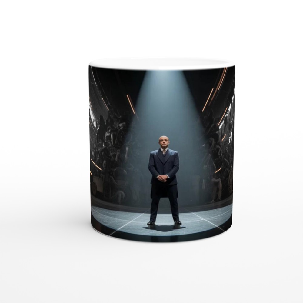 Dramatic Spotlight Man in Suit Industrial Scene — view 11