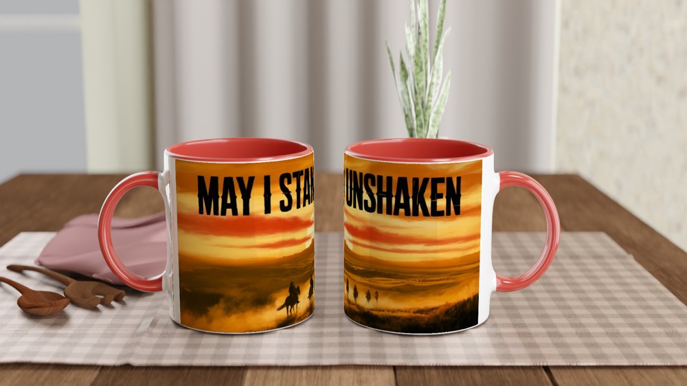 Red Dead Redemption Mug | May I Stand Unshaken Quote | Gamer Gift for Him | Cowboy Sunset Gaming Mug — view 7