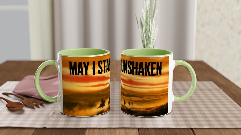 Red Dead Redemption Mug | May I Stand Unshaken Quote | Gamer Gift for Him | Cowboy Sunset Gaming Mug — view 5