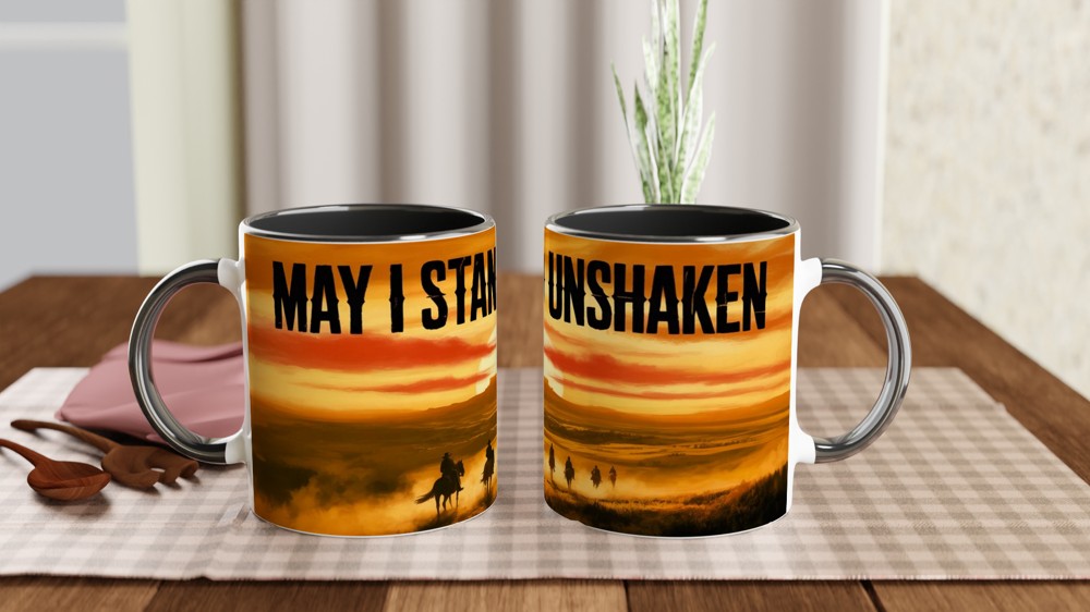 Red Dead Redemption Mug | May I Stand Unshaken Quote | Gamer Gift for Him | Cowboy Sunset Gaming Mug — view 9