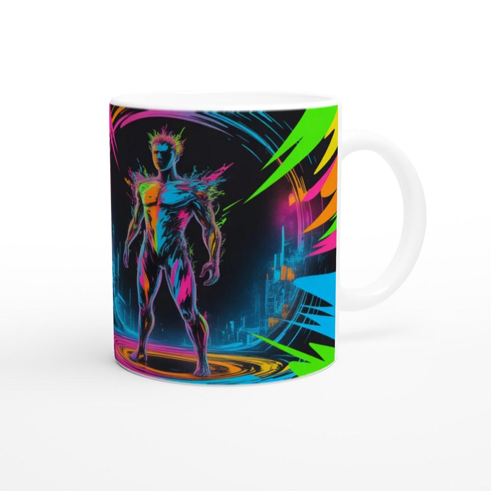Chaos Is My Only Skill Neon Cyberpunk Mug — view 12
