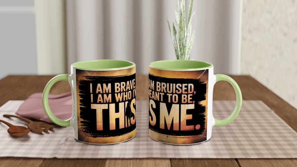 I Am Brave I Am Bruised This Is Me Motivational Mug — view 5