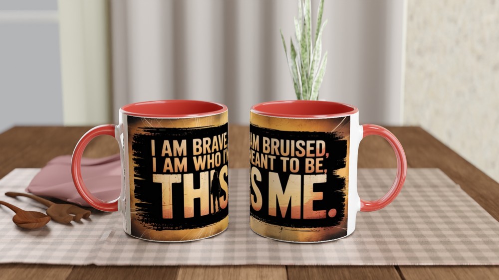 I Am Brave I Am Bruised This Is Me Motivational Mug — view 7
