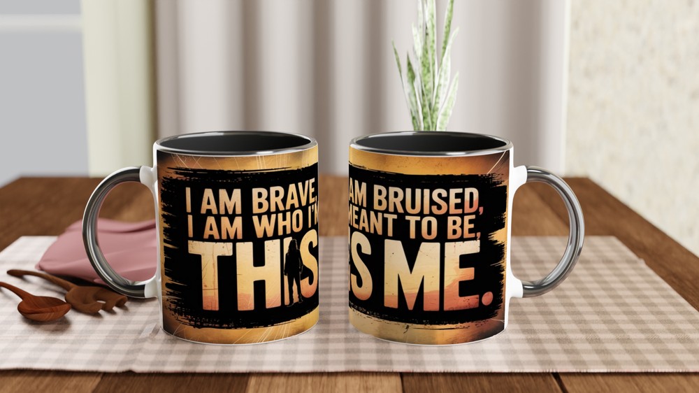 I Am Brave I Am Bruised This Is Me Motivational Mug — view 9
