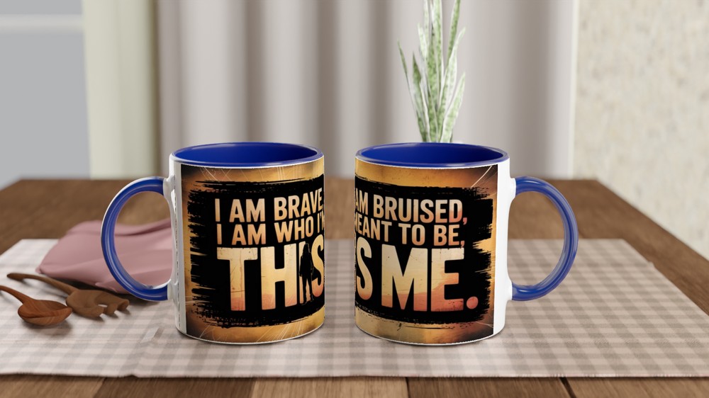 I Am Brave I Am Bruised This Is Me Motivational Mug — view 4