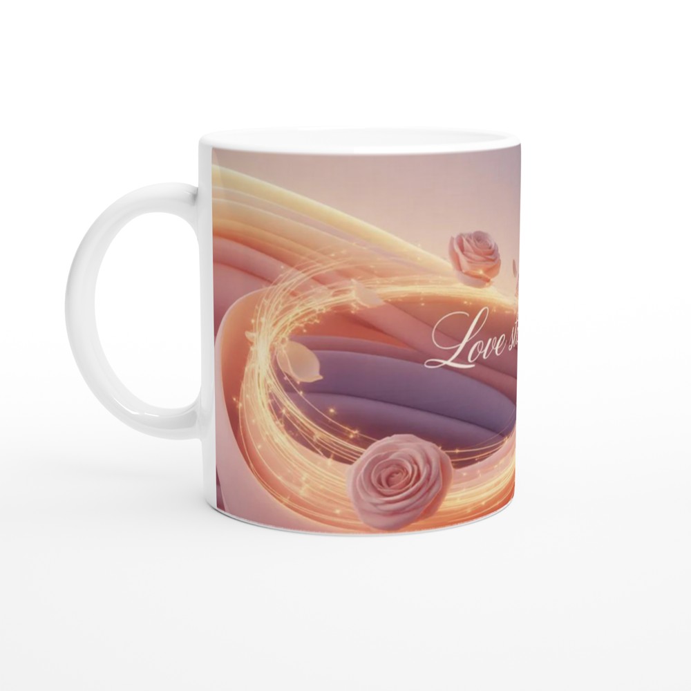 Love Starts Here – Romantic Pink Roses Mug — view 10